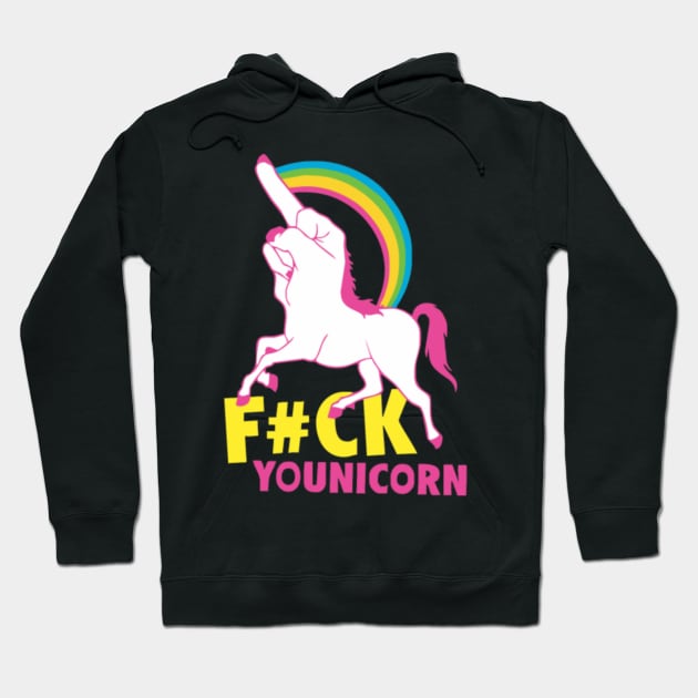 Gay Pride F ck Younicorn Funny Rude Unicorn Hoodie by tomhilljohnez